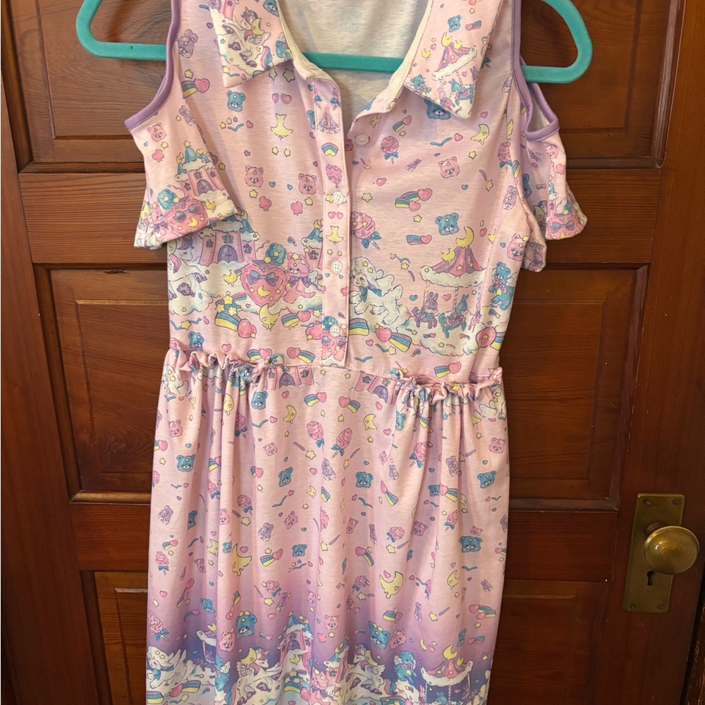 Pink and Purple Midi Dress